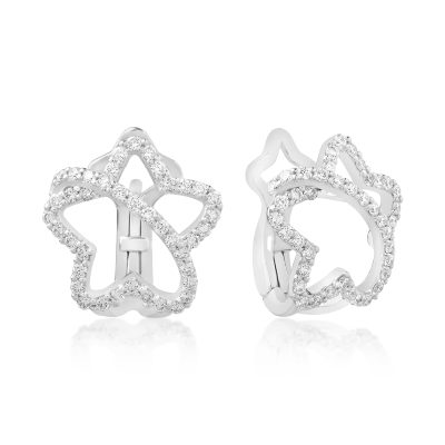 Cercei din aur alb cu diamante de 0.7ct