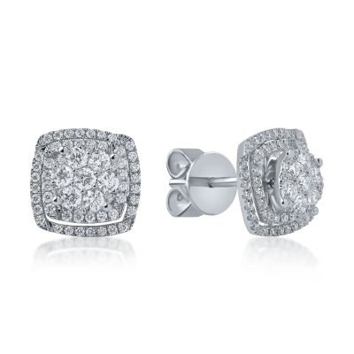 Cercei din aur alb cu diamante de 0.7ct