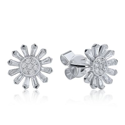 Cercei din aur alb cu diamante de 0.81ct