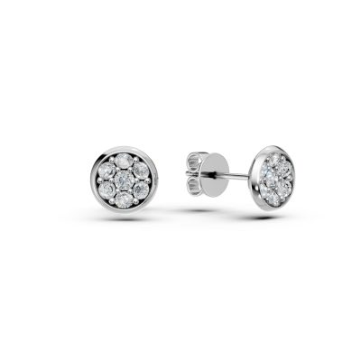 Cercei din aur alb cu diamante de 0.82ct
