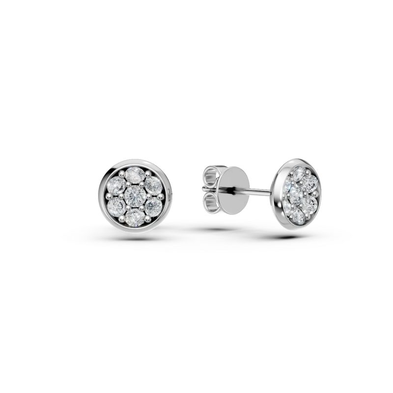 Cercei din aur alb cu diamante de 0.82ct