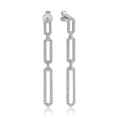 Cercei din aur alb cu diamante de 0.82ct