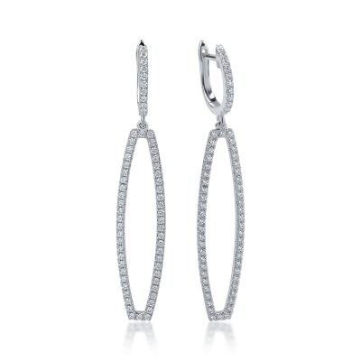 Cercei din aur alb cu diamante de 0.83ct