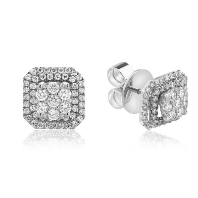 Cercei din aur alb cu diamante de 0.83ct
