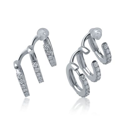 Cercei din aur alb cu diamante de 0.84ct