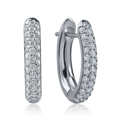 Cercei din aur alb cu diamante de 0.84ct