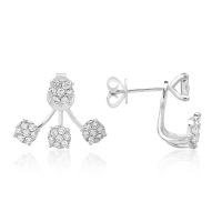 Cercei din aur alb cu diamante de 0.87ct
