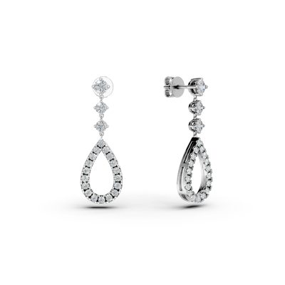 Cercei din aur alb cu diamante de 0.928ct