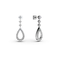 Cercei din aur alb cu diamante de 0.928ct