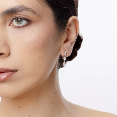 Cercei din aur alb cu diamante de 0.92ct