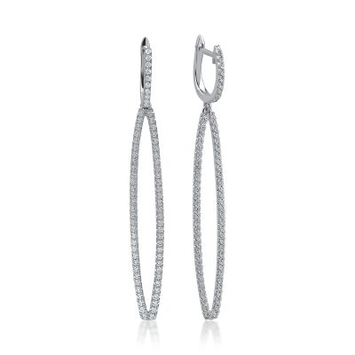 Cercei din aur alb cu diamante de 0.95ct
