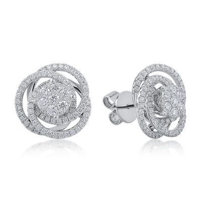 Cercei din aur alb cu diamante de 0.96ct