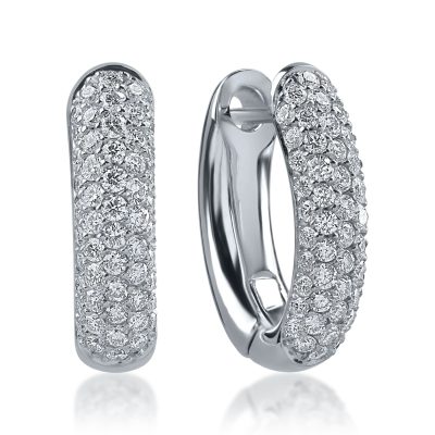 Cercei din aur alb cu diamante de 0.97ct