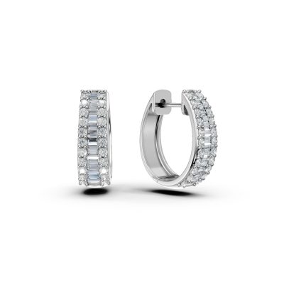 Cercei din aur alb cu diamante de 0.9ct