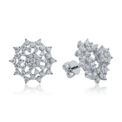 Cercei din aur alb cu diamante de 0.9ct