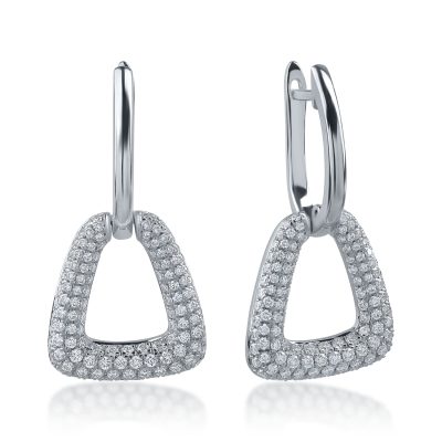 Cercei din aur alb cu diamante de 1.02ct