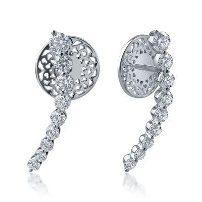 Cercei din aur alb cu diamante de 1.04ct