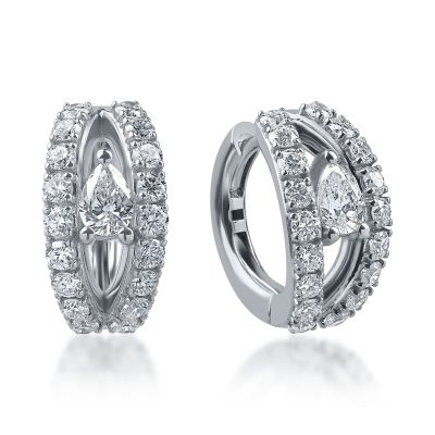 Cercei din aur alb cu diamante de 1.04ct