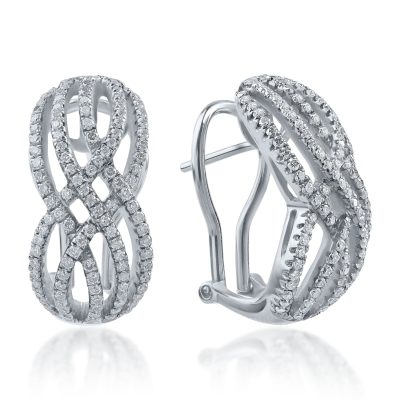 Cercei din aur alb cu diamante de 1.05ct