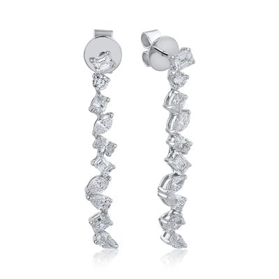 Cercei din aur alb cu diamante de 1.06ct