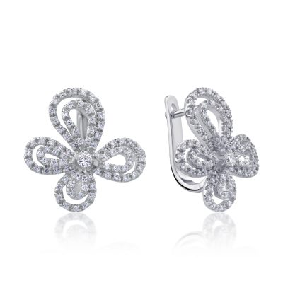 Cercei din aur alb cu diamante de 1.077ct
