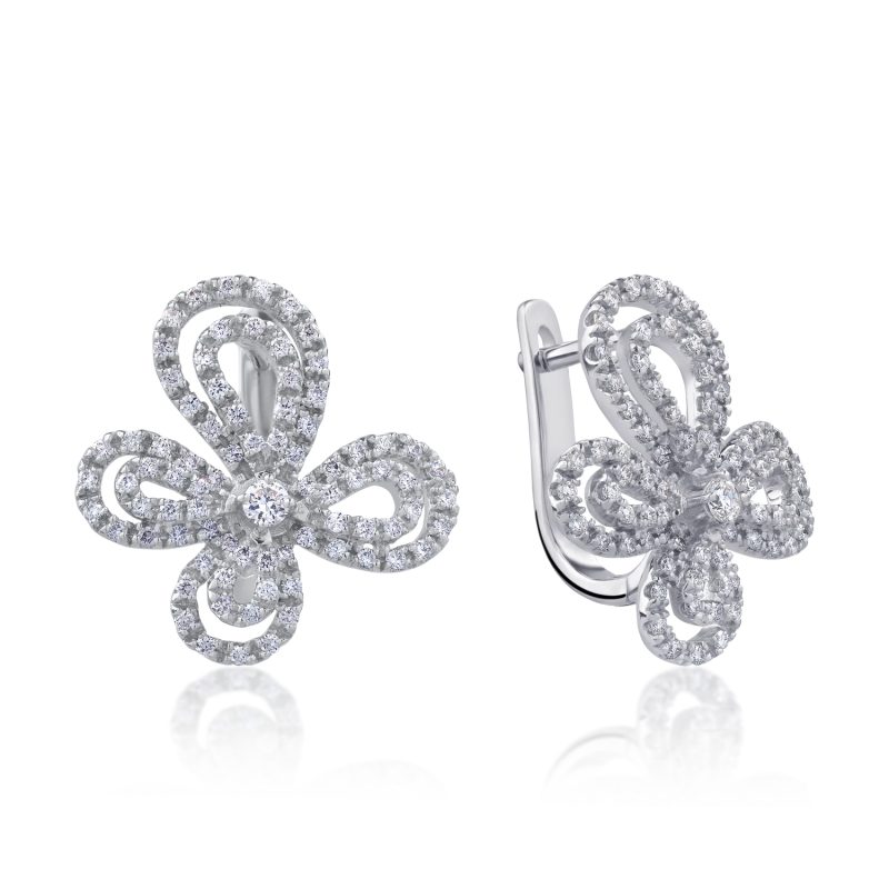 Cercei din aur alb cu diamante de 1.077ct