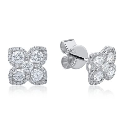 Cercei din aur alb cu diamante de 1.08ct