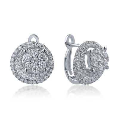 Cercei din aur alb cu diamante de 1.08ct