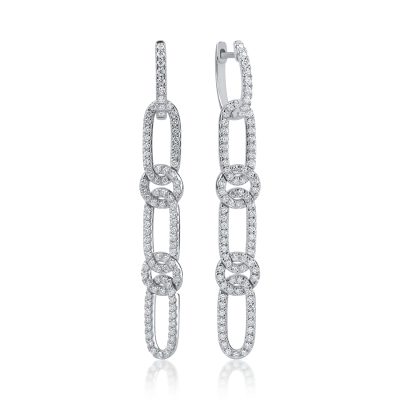 Cercei din aur alb cu diamante de 1.12ct
