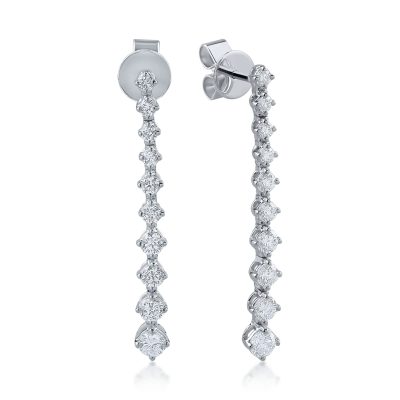 Cercei din aur alb cu diamante de 1.14 ct