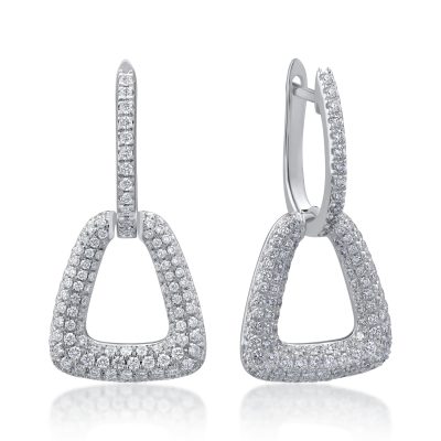 Cercei din aur alb cu diamante de 1.14ct