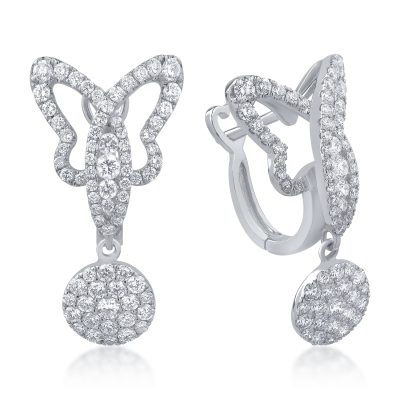 Cercei din aur alb cu diamante de 1.15ct