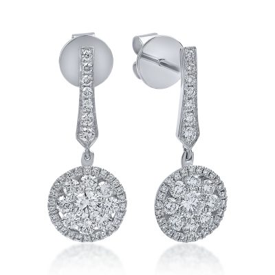 Cercei din aur alb cu diamante de 1.15ct