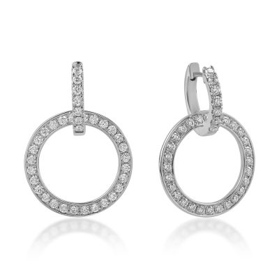 Cercei din aur alb cu diamante de 1.17ct