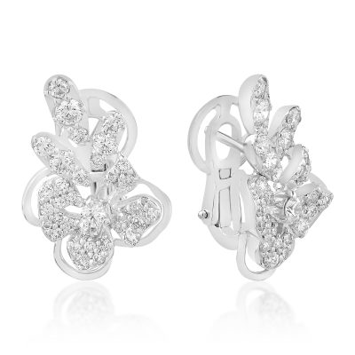 Cercei din aur alb cu diamante de 1.18ct