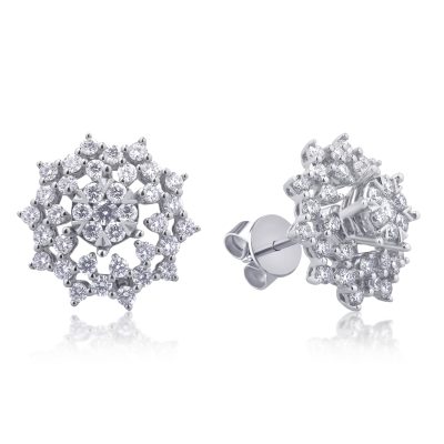 Cercei din aur alb cu diamante de 1.26ct