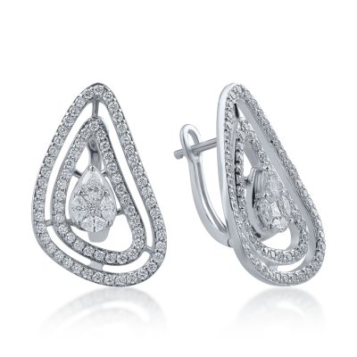 Cercei din aur alb cu diamante de 1.271ct