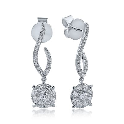 Cercei din aur alb cu diamante de 1.27ct