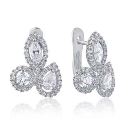 Cercei din aur alb cu diamante de 1.32ct