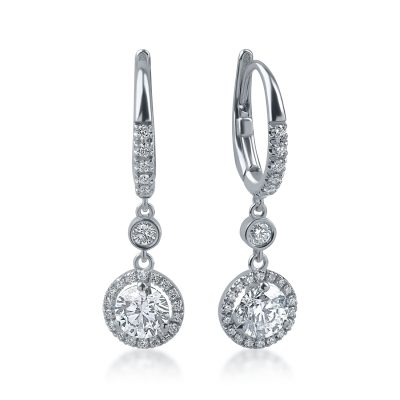 Cercei din aur alb cu diamante de 1.34ct