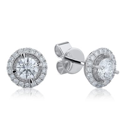 Cercei din aur alb cu diamante de 1.368ct