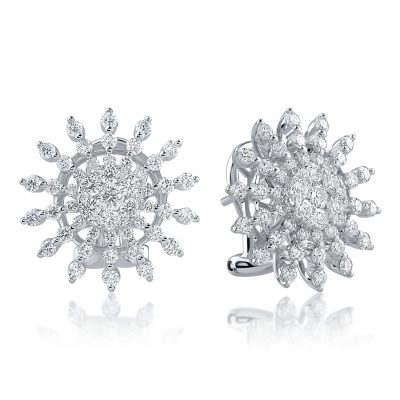 Cercei din aur alb cu diamante de 1.45ct