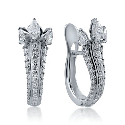 Cercei din aur alb cu diamante de 1.45ct