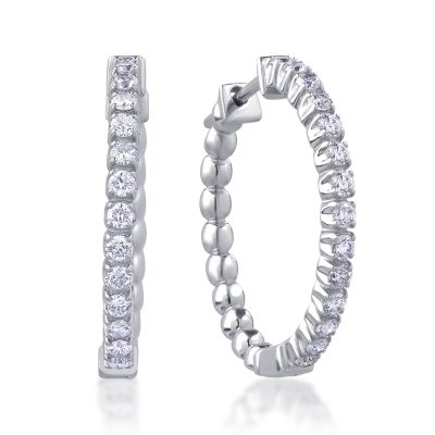 Cercei din aur alb cu diamante de 1.48ct