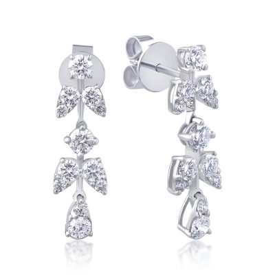 Cercei din aur alb cu diamante de 1.48ct