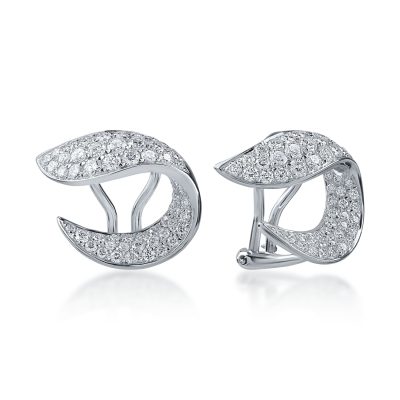 Cercei din aur alb cu diamante de 1.4ct