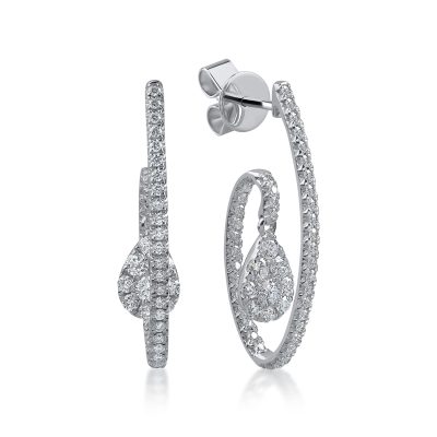Cercei din aur alb cu diamante de 1.51ct