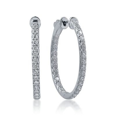 Cercei din aur alb cu diamante de 1.57ct