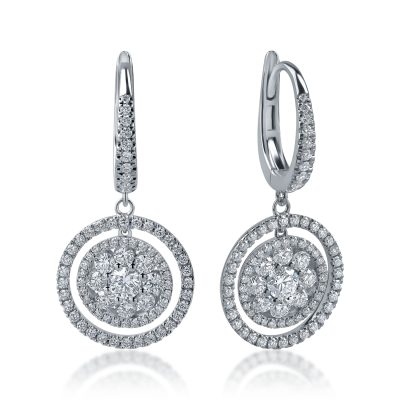 Cercei din aur alb cu diamante de 1.64ct