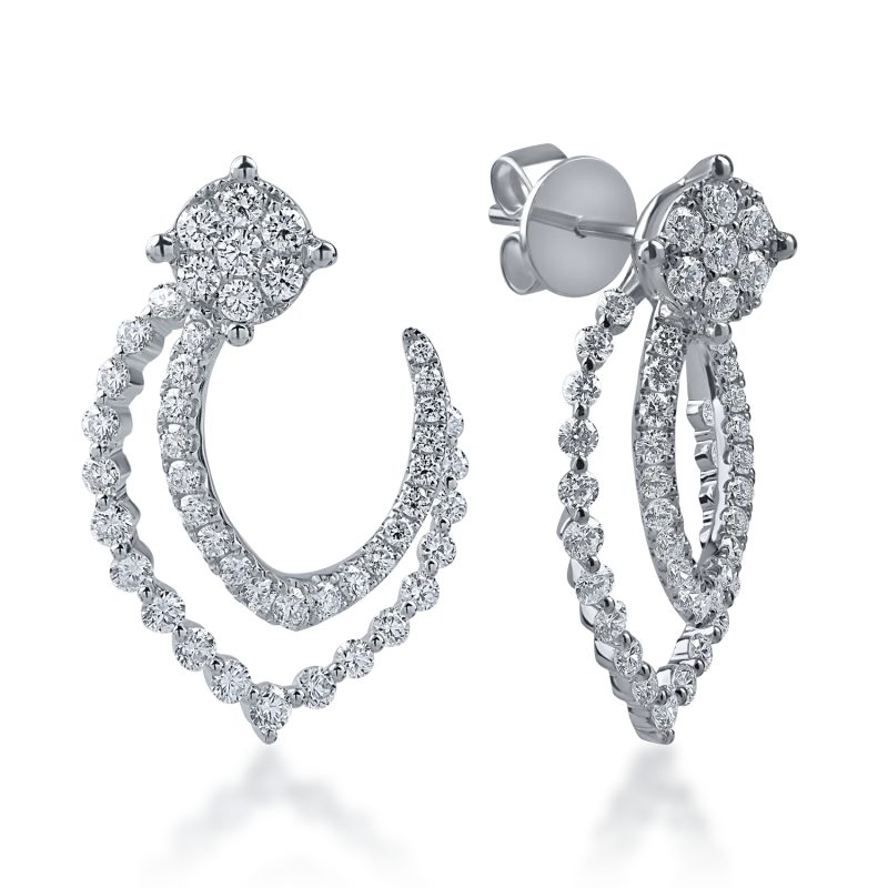 Cercei din aur alb cu diamante de 1.6ct